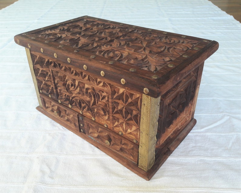 Small Handcarved Wooden Chests kasha From Zanzibar Africa Etsy