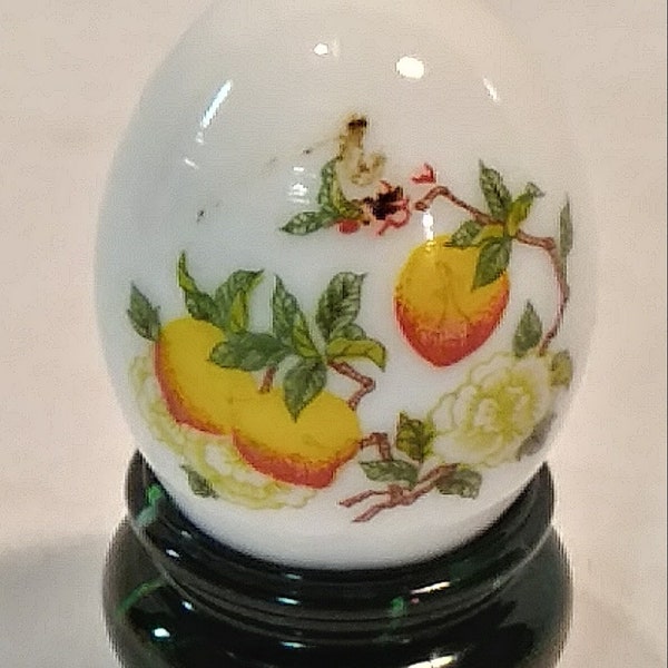 Vintage Avon Peach Orchard Design Oriental Egg Style Cologne Bottle - Sonnet Cologne - Avon Perfume Decanter Bottle