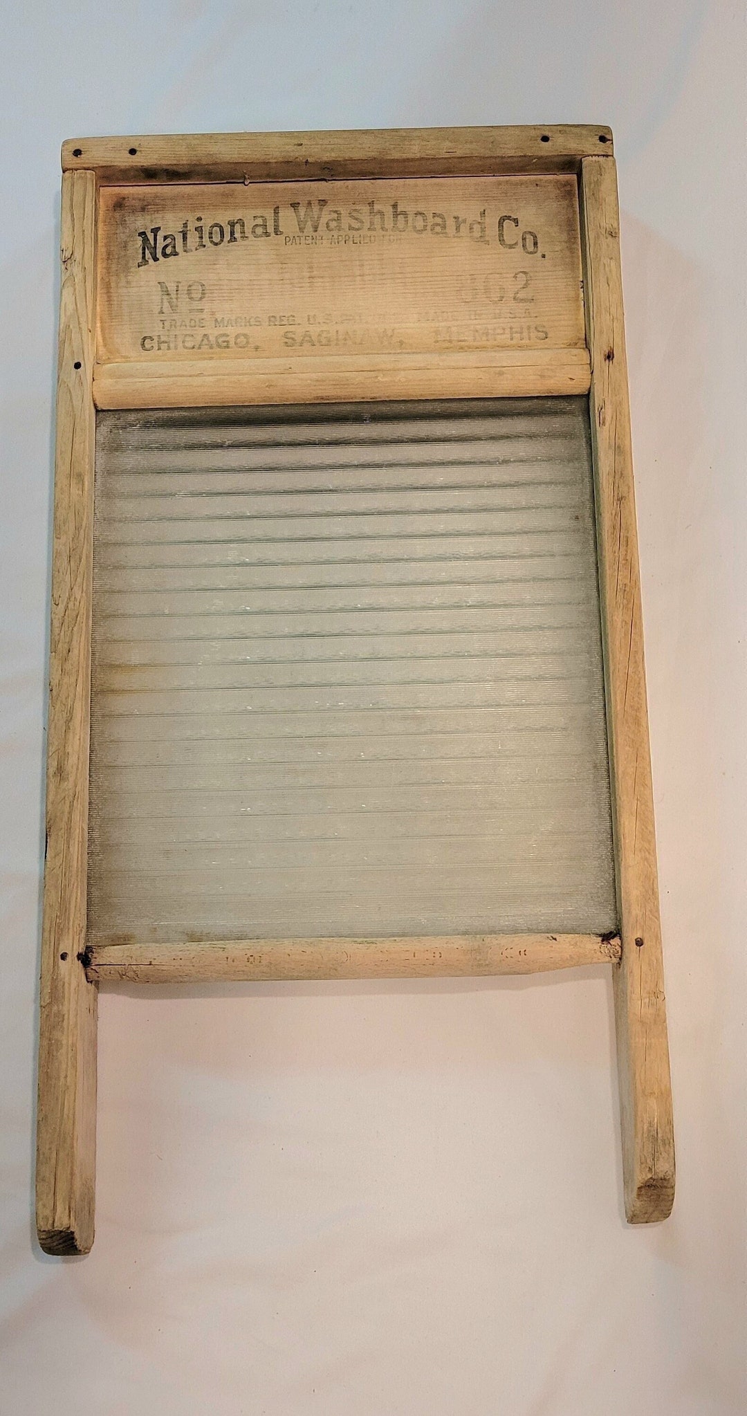 National Washboard Co 862 Wood Metal Glass Washboard Vintage Etsy