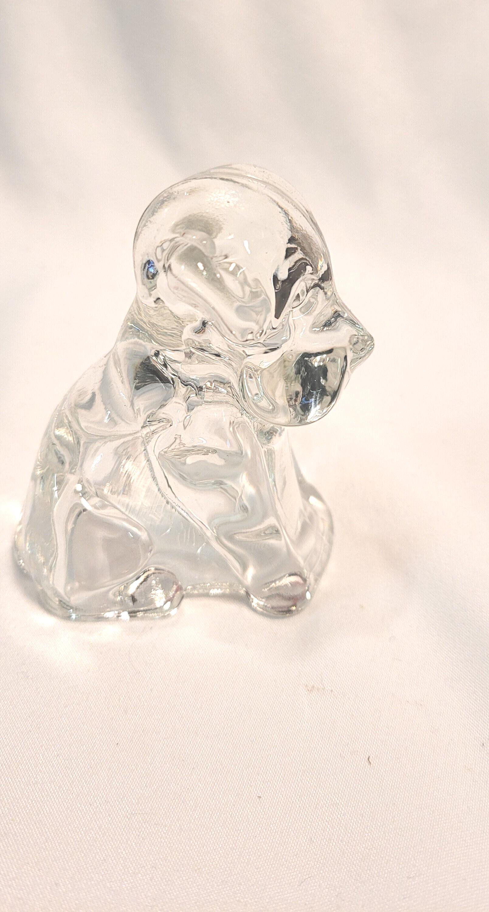 1940s Vintage Clear Depression Federal Glass Mopey Puppy Dog Candy