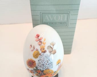 Vintage Avon Gifts of Nature  Porcelain Egg – Autumn Colors - 1987 - New Old Stock