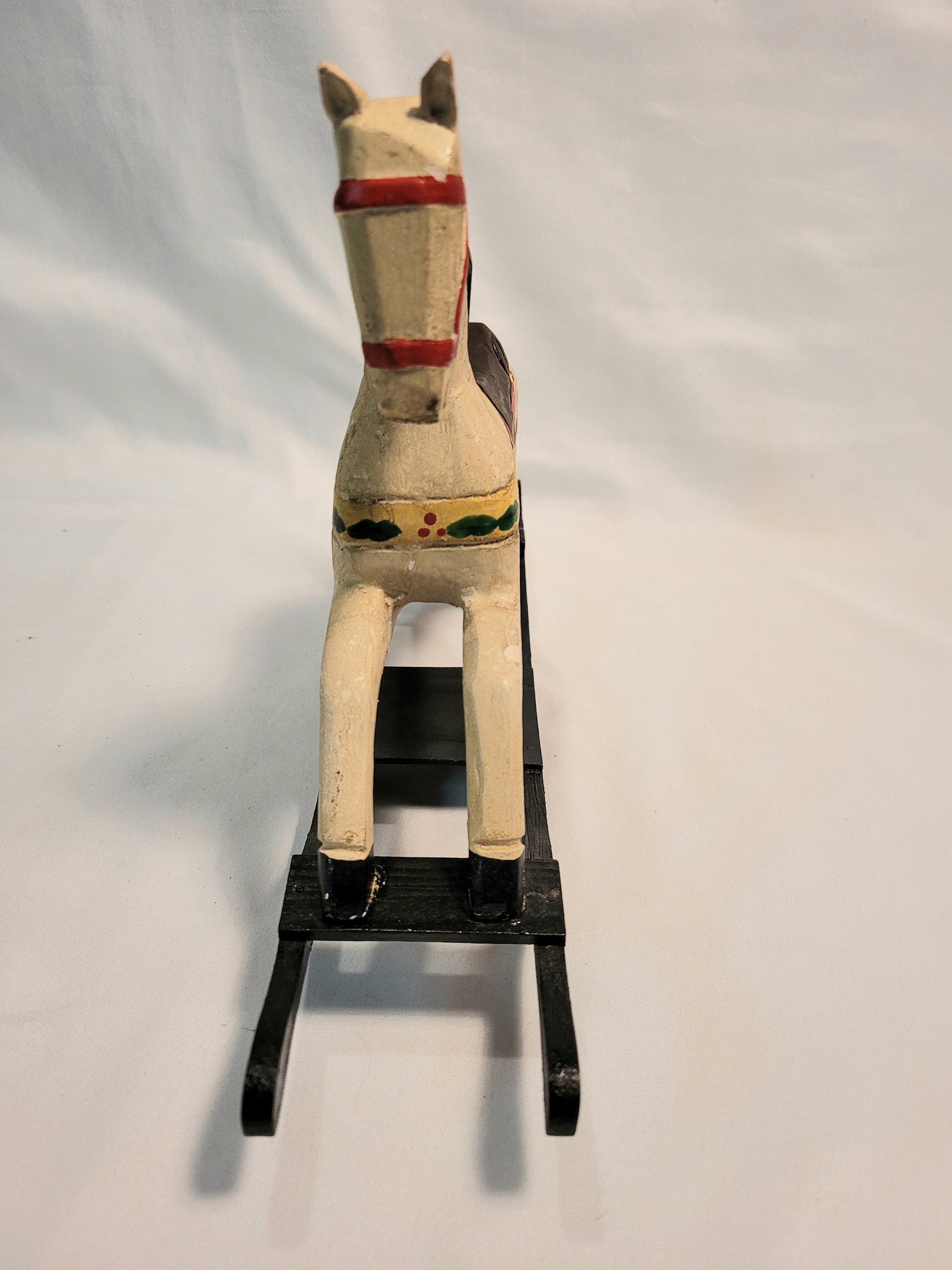 SALE1 Vintage Hand Carved Rocking Horse Decor Collectible Etsy