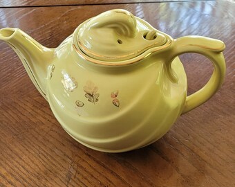Tetera Art Déco de 6 tazas Hall 0799, color amarillo canario - Muy buen estado vintage