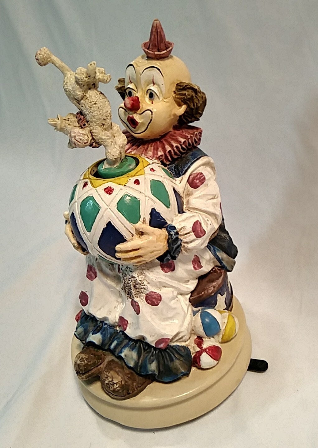 Vintage Melody In Motion Clown Balancing Poodle Side Street Etsy