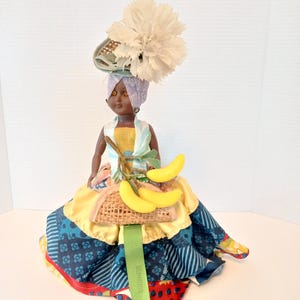 Vintage Bermuda Souvenir Doll: 14&quot; Native Dress, Open/Close Eyes