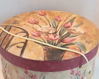 Silvia Vassileva Art Storage Box - Tulips - 13" diameter x 5.5" tall