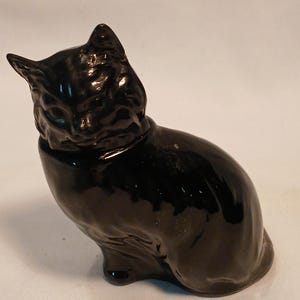 Vintage Avon Black Cat Perfume Decanter Roses, Roses (empty