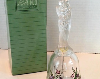 Vintage Avon Floral Fantasy Crystal Bell - 1992