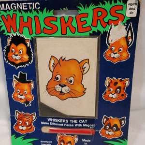 1997 Vintage Magnetic Whiskers the Cat - Magnetic Wand - Hours of Fun - Made in USA