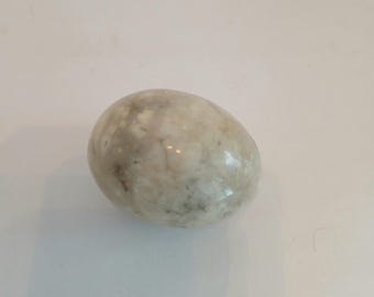 Vintage Alabaster Egg Paperweight - Made in Italy