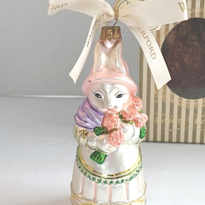 Waterford Holiday Heirlooms &quot;Bunny Sweetheart&quot; Glass Ornament - With Tags and Box- 1993