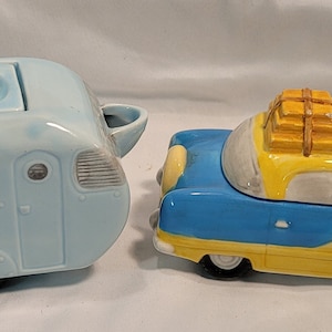 SALE!!  VTG 1993 Omnibus by Fitz & Floyd American Roadside Nash Sugar Bowl Creamer