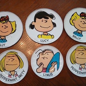 Vintage Tin Peanut Gang Plates - Good Condition - 50s 60s - Super Graphics