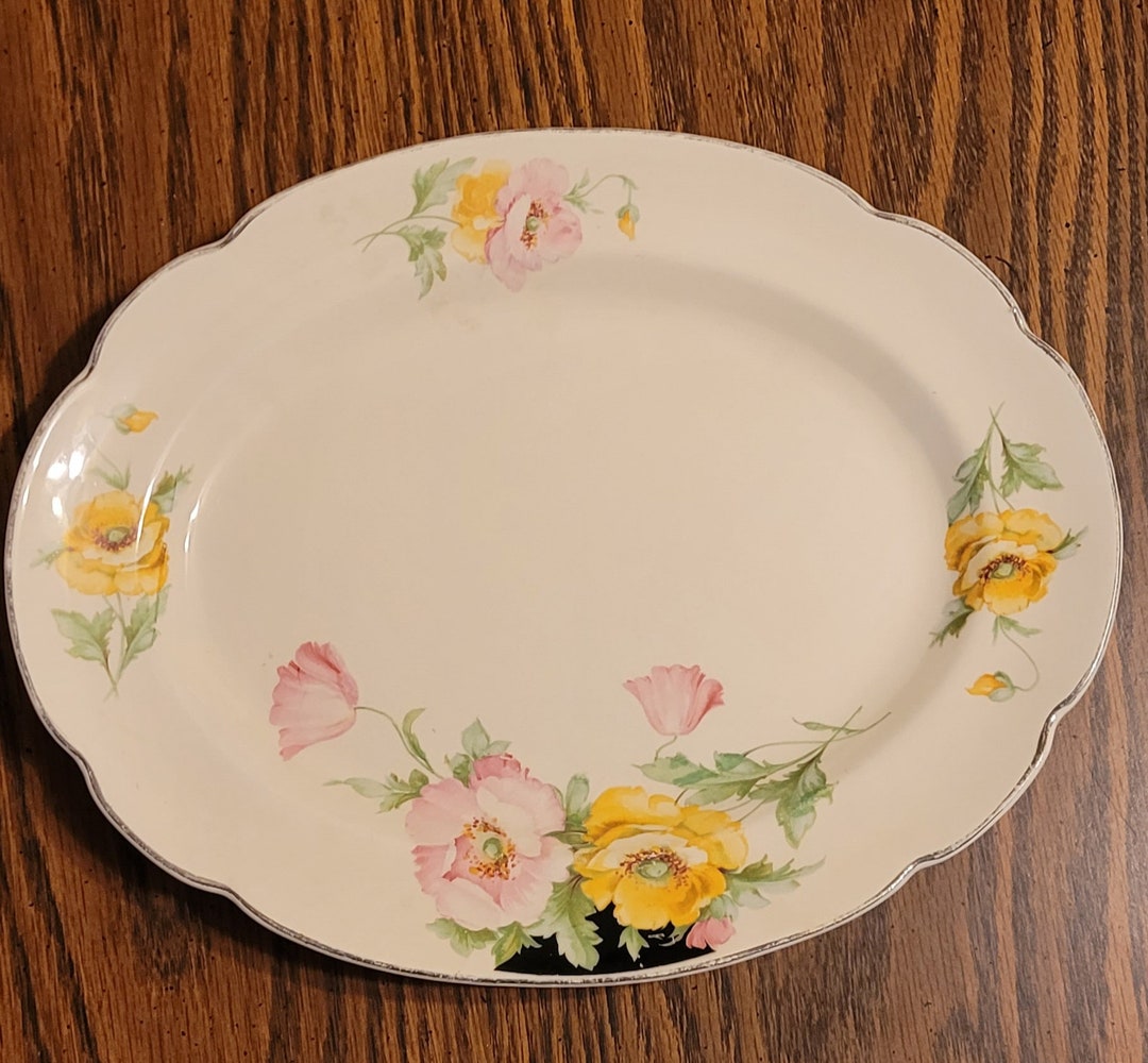 Early Paden City Pottery Serving Platter Cream 1935 Etsy