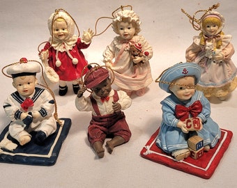 Ashton-Drake DOLL Ornaments - Set of 6 - Rare Find - Very Good Condition