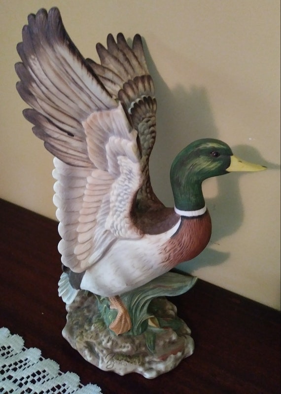 SALE Homco Masterpiece Porcelain Mallard Duck Figurine Etsy