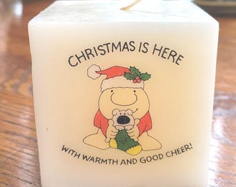 Vintage ZIGGY Christmas Candle - 1970's - 3 Inch Square - by Tom Wilson