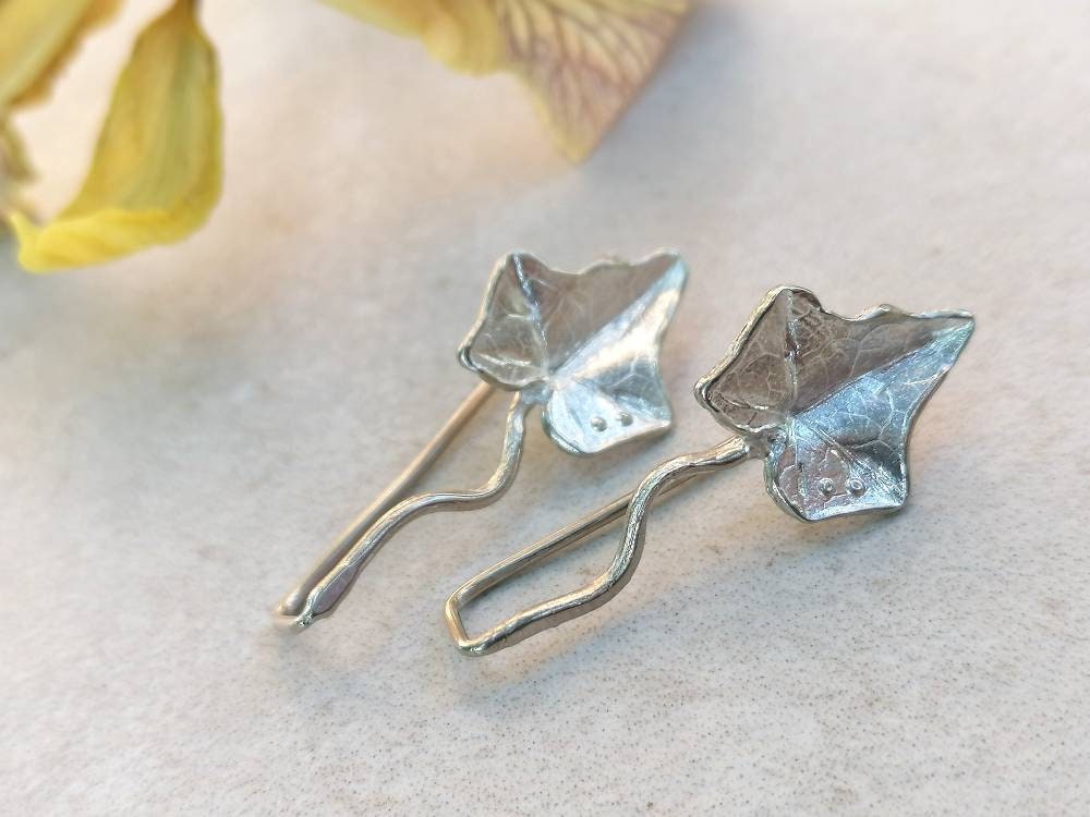 Materia Orecchini Donna Argento 925 Con Foglie Naturali Traforate – Design A Foglia, Ipoallergenici, In Confezione Regalo - 4