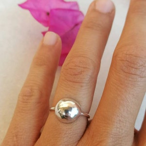 Full moon ring, 925 silver sphere ring, sterling silver ring, moon rings, minimal ring