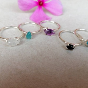 925 zilveren ringen met stenen, gekleurde ringen, stapelringen, kleurenringen, minimale ring,