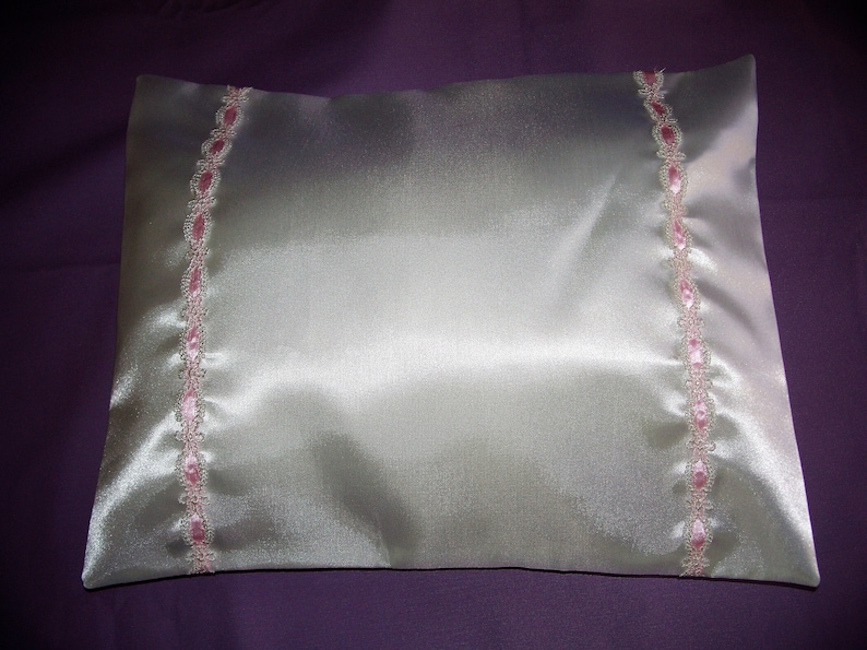 Satin Boutique BabyToddler Pillow With Multiple Colors of Eyelet Trim 15 X 12 Includes Pillow Form