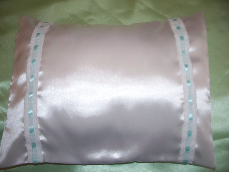 Satin Boutique BabyToddler Pillow With Multiple Colors of Eyelet Trim 15 X 12 Includes Pillow Form