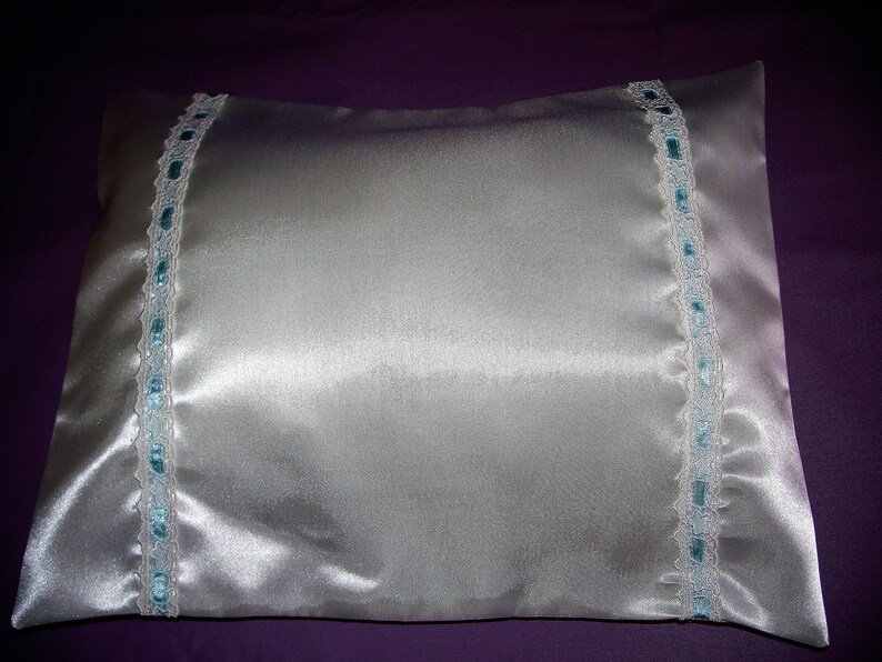 Satin Boutique BabyToddler Pillow With Multiple Colors of Eyelet Trim 15 X 12 Includes Pillow Form