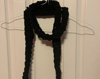 Black winter tie scarf