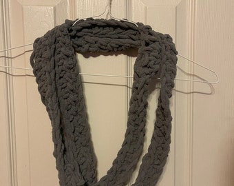 Gray winter infinity scarf