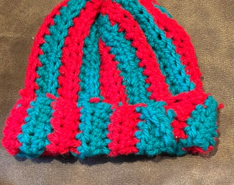 Red and green winter Christmas beanie perfect for Christmas and winter