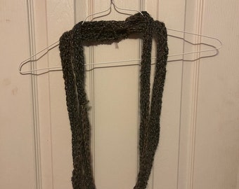 Black infinity scarf with silver sparkles