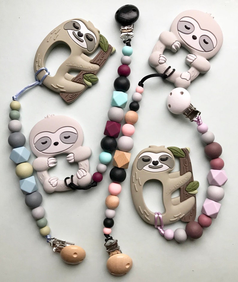 sloth silicone teether