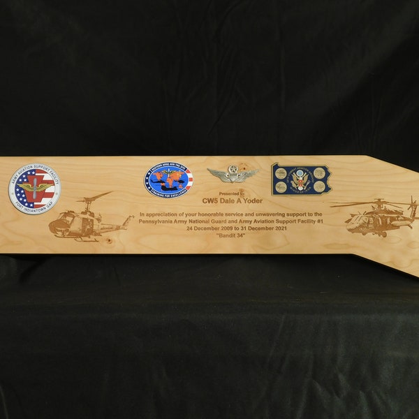 Helicopter Rotor Blade Plaque - military/ law enforcement gift