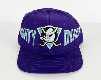 vintage 1990s MIGHTY DUCKS two tone HOCKEY puruple 90s y2k snapback baseball hat