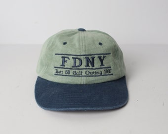 vintage FDNY 90s y2k two tone vintage GOLF baseball snapback hat -- adjustable back