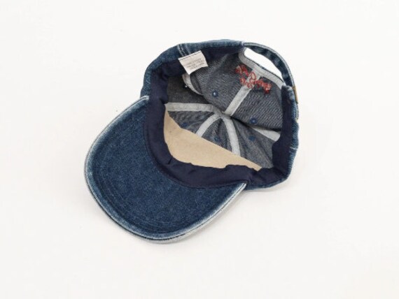 vintage 90s DENIM blue & white hat seinfeld style… - image 6