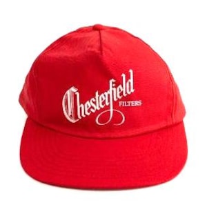vintage CHESTERFIELD kings 1980s CIGARETTE hat red & white deadstock 80s vintage JAWBREAKER hat -- adjustable back -- perfect condition