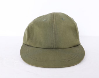 vintage mid-century military OLIVE drab vintage fitted hat -- great condition