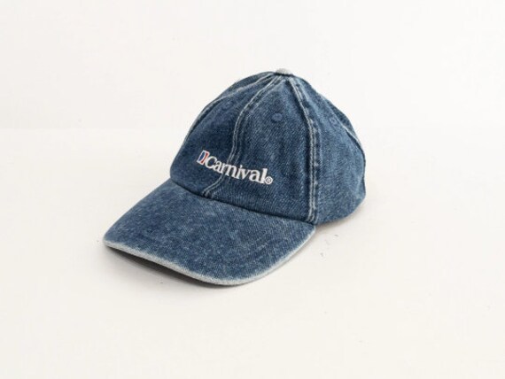 vintage 90s DENIM blue & white hat seinfeld style… - image 2