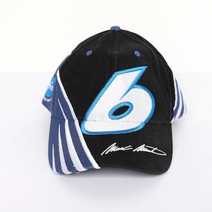vintage MARK MARTIN y2k blue NASCAR racing cap hat -- adjustable back - great condition