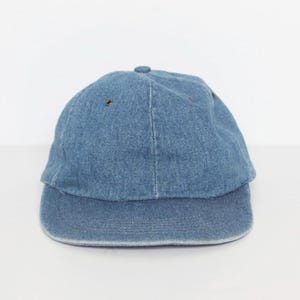 vintage 2000 y2k DENIM dad hat BLUE JEAN baseball hat -- adjustable back