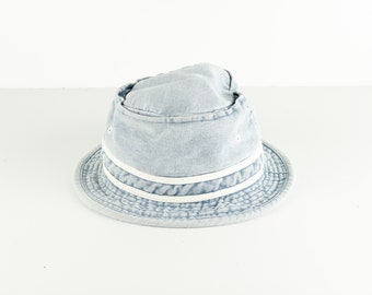 vintage DENIM blue jean bucket hat mid 1990s y2k bucket hat -- great condition