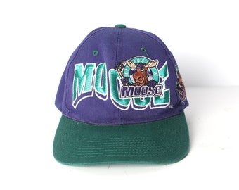 vintage rare MINNESOTA MOOSE 1995 embroidered HOCKEY St. Paul, Minnesota hockey baseball hat -- adjustable back