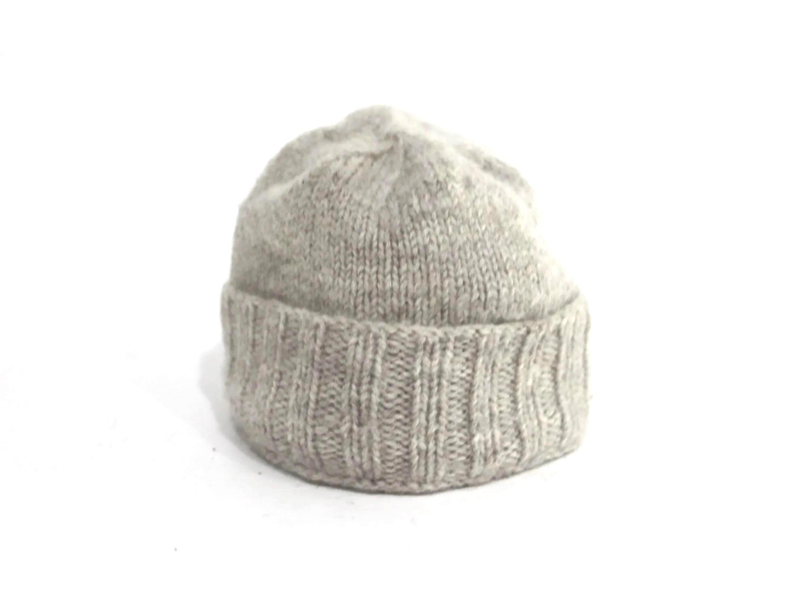 Vintage 1990s Oatmeal Heather WOOL Warm Winter Beanie 90s  display picture 1