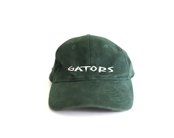 vintage 1990s y2k green DENIM "Gators" vintage baseball cap hat -- adjustable back