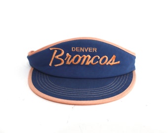 vintage DENVER BRONCOS 1980s faded nfl football VISOR adjustable back hat -- good condition