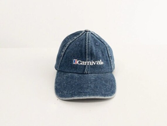 vintage 90s DENIM blue & white hat seinfeld style… - image 1