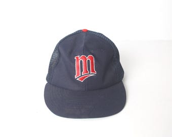 Vintage Minnesota Twins “ M “ Navy Snapback Hat - Etsy display picture 1