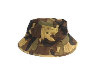 vintage chapeau bob CAMOUFLAGE chapeau bob CAMO casquette vintage des années 1980 -- livraison gratuite aux États-Unis
