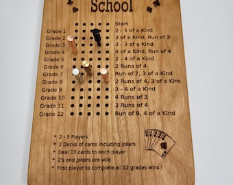 School game board - card game - rummy